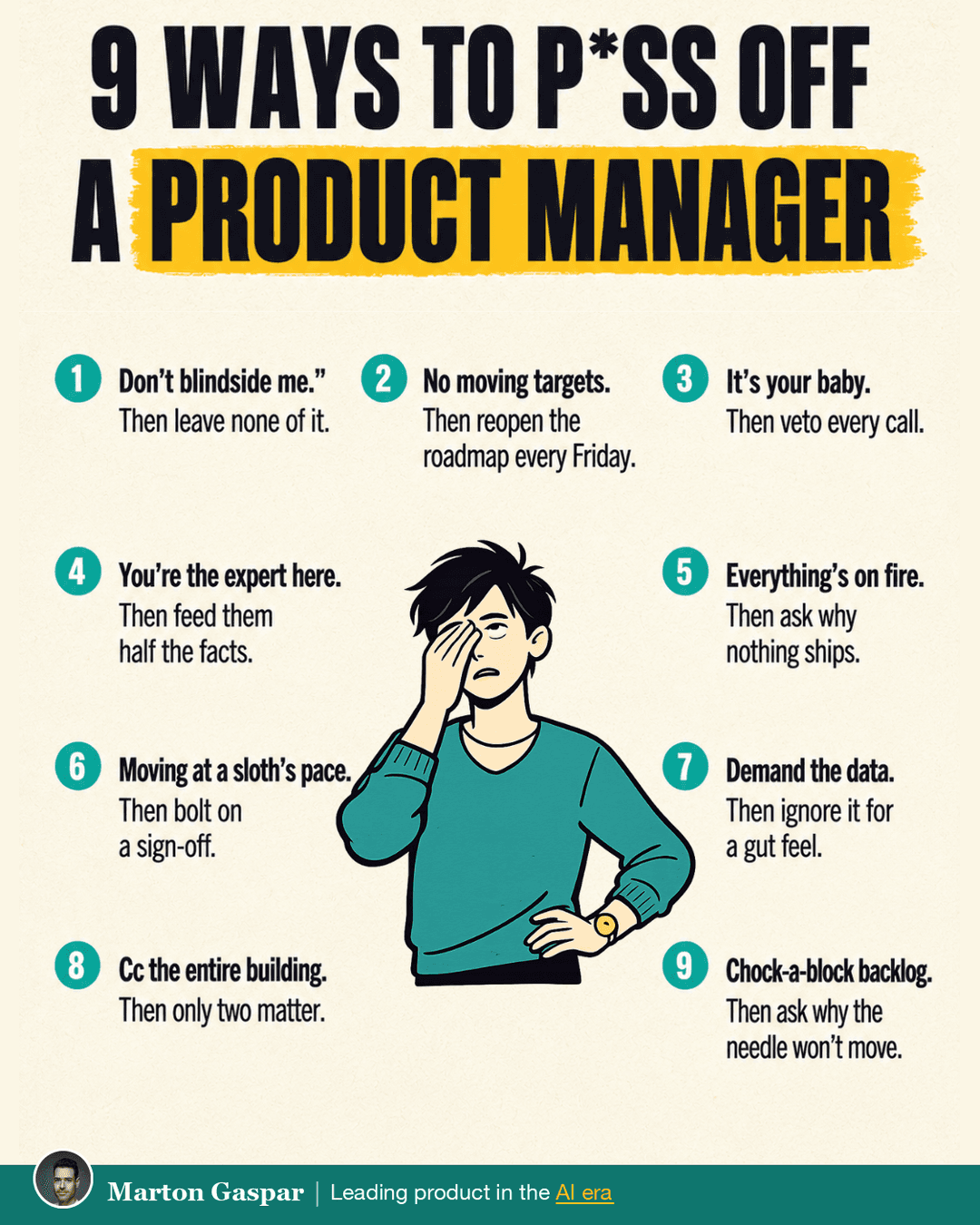 Stakeholder Gaslighting at Work: 9 Patterns Product Managers Know (And How to Push Back), the infographic in this PDF